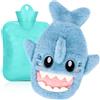 Meetory Borsa dell'acqua calda con rivestimento, 1 l, in PVC di alta qualità, morbida, sollievo dal dolore in caso di problemi mestruali, scaldapiedi per letto e divano