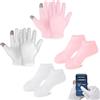 Hundredweat Guanti Idratanti Touch Screen, 2 paia di Cotone Guanti Touch Screen,2 paia di Calzini Idratanti,per la Notte di Andare a Dormire Guarire l'eczema lozione per Dormire Mani Spa Trattamento Riparazione
