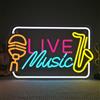 Looklight Live Music - Sassofono al neon, con scritta a LED, decorazione da parete, con USB, dimmerabile, per birra, bar, rock, studio, feste, negozio
