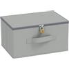 GUOHNHE Scatole Portaoggetti con Serratura, Contenitori Pieghevoli con 2 Maniglie, Organizzatori per Armadio, Camera da Letto, 30 x 20 x 16 cm, Grigio, XSNY15GS-1