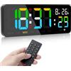 Fuloon Orologio da Parete Digitale con WiFi Sync - Grande Display LED da 3 Pollici, Sveglia con Timer, Cronometro, Temperatura/Umidità e Data/Giorno, Multifunzione per Casa Soggiorno Ufficio Aula