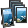 runxsam 5 Pz Cornice Foto 10x15 cm Nere, Piccole Cornici in Legno Vintage, set Cornici Foto da Parete in MDF per Esposizione a Parete, Tavolo, Soggiorno, Camera da Letto, Ufficio, Corridoio