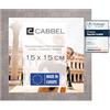 CABBEL Cornice 15x15 cm, Grigio (Calcestruzzo), robusta cornice in legno MDF, plexiglass infrangibile, da appendere e da appoggio,