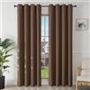 Joydeco Tende Oscuranti per Interni 2 Pezzi L 140 x A 220, Tende Termiche Isolanti con Occhielli per Soggiorno e Camera da Letto Moderne Blackout Curtains, Marrone