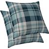 ggaimwf Federe per cuscini scozzesi 2 pacchi A scacchi Plaid Cuscini per sedie Tema scozzese Copricuscino blu scuro Quadrato per Salone Camera da letto Copricuscino Con cerniera invisibile 40x40cm