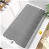 HITSLAM Tappetino Vasca Antiscivolo da Bagno 101x51cm, Extra lungo Tappetino Doccia Antiscivolo, PVC Morbido Loofah Tappetino Bagno, Asciugatura Rapida Tappeto Vasca, Senza Ventosa, Grigio