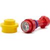 IQ LEGO FL4A - Torcia a LED con manico della spada LEGO oversize - portatile, leggera e colorata - con funzione di spegnimento automatico e 3 batterie AAA - rosso/blu/giallo