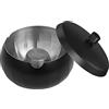 JSVER Posacenere in Acciaio Inossidabile con Coperchi, Vassoio di Cenere Inodore Senza Fumo per Ufficio di Casa Balcone Esterno (Nero)