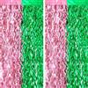 G2PLUS 2 Tende Metalliche con Frange Rosa e Verde: (1x2m) -Orpelli e Festoni Lamina Frange per Sfondo Fotografico e Decorazioni Festa Compleanno - Installazione Veloce