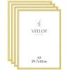 Veelot® 4x Cornice Foto DIN A3 29,7x42cm,Alluminio,dorato,Cornice 30x42 Grande per Foto,Disegni per Bambini,Diplomi e Poster,Camera da Letto e Casa,Solo per Espositore a Parete