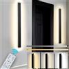 ZTWLEED Applique da Parete Interno Dimmerabile,22W LED Lampada da Parete con Telecomando 2.4GHz,Applique da parete Moderno Lunga per Soggiorno Camera da Letto Scala Corridoi Nero 60CM 110-240V