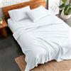 Ghazlan Set di lenzuola da 4 pezzi - 100% cotone, lenzuola ultra morbide e leggere, set di lenzuola di lusso da 40 cm per letto matrimoniale, biancheria da letto di qualità hotel in raso di sateen