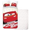 Disney Parure da letto Disney Cars, per letto singolo o bambino, copripiumino 100 x 135 cm + federa 40 x 60 cm, 100% cotone, Flash McQueen