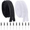 Tbintul 2 x 10 m di cerniere lampo continua da 4 mm con 20 cerniere in nylon cerniera lampo Nero e bianco