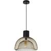 Arte Lamp Castello Lampada a Sospensione 1 Luce in Metallo Nero e Rame con Cavo Lampadario Camera da Letto per Camera da Letto con Design Accogliente per Tavolo Isola e Corridoio