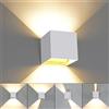 KAWELL Moderno Lampada da Parete LED Applique da Parete Angolo del Fascio Regolabile Alluminio Lampada da Muro Impermeabile IP65 per Bagno Camera da Letto Corridoio Scale, Bianca-caldo 3000K 12W