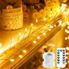 cuzile Fata fuochi d'artificio luci alimentate a batteria, 3 m, 100 LED, luci a corda luccicanti con telecomando, luci a stella per fai da te, ghirlande, matrimoni, feste, camera da letto, barattoli