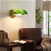 B·LED BARCELONA LED BARCELONA LED Applique Da Parete BANQUERO Verde E27 Vintage | Vetro orientabile, ottone anticato, fino a 60W, interruttore a catenella, studio, biblioteca, ufficio, soggiorno