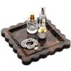 TABHOUKIT Vassoio Bagno Marmo Naturale Ondulato Oro Nero 20 x 20 cm Portaoggetti Svuotatasche Vassoio Toeletta Decorativo per Organizer Profumo Gioielli Cosmetici Sapone Dispenser Pianta Vanità