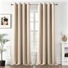 MIULEE Tende Oscuranti per Interni 2 Pezzi 140x320 CM, Tenda Beige Moderna per Soggiorno, Tende Coprente Termiche Isolanti per Interno con Anelli, Tenda Oscurante Finestra Camera da Letto Salotto