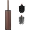 DAZI scopino bagno wc metallico, scopino wc oro rosa con 2 spazzolone bagno wc a manico lungo per una pulizia profonda del lavandino