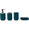 Hosoncovy - Set di 4 accessori per bagno con dispenser di sapone, tazza da bagno, portasapone, porta spazzolino e porta pasta da denti (Verde scuro)
