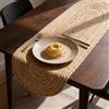 Craft Trade - Runner da tavolo in juta naturale per tavolo da pranzo in stile fattoria, vintage, boho, runner da tavolo da cucina - 33x91 cm ovale