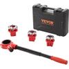 VEVOR Kit Filettatore per Tubi a Cricchetto, 12,7 / 19 mm NPT, Filettatore Tubi a Cricchetto 25,4 mm NPT, Set Filettare Tubi con 3 Filiere NPT, Custodia per Tubi in Alluminio Zincato, Ferro e Tame