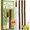 ORINKO® Miswak D'olivo x4 - Spazzolino Naturale per Denti - Bastoncini Sbiancanti Ecologici - Cura Dentale Tradizionale Araba - Pulizia Profonda e Freschezza Naturale