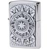 Zippo 2005350 - Accendino a benzina con emblema, in ottone effetto acciaio INOX, 1 x 6 x 6 cm