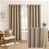 furn. Verso Coppia Di Tende Oscuranti Con Occhielli - Tende In Pelle Scamosciata Reversibili Con Anello Superiore Che Bloccano La Luce (Moka - 117x137cm)