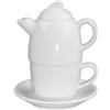 Holst Porzellan 'Holst Porcellana KT 004 FA4 e sovrapposto - Bricco Servier Set Anna 3 PZ., Plastica, Bianco, 14 x 14 x 17 cm