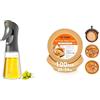 Ibergrif Set Cucina Completo: Bottiglia Spray Olio & Carta Forno per Friggitrice ad Aria - 100 Pezzi, Per Cuocere, Grigliare e Friggere in Salute