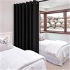 DWCN Tenda per finestra con occhielli per camera da letto e soggiorno, Poliestere e misto poliestere, Nero, 10ft Wide x 8ft Tall
