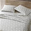 Eddie Bauer - Lenzuola regina, set di biancheria da letto in flanella di cotone, spazzolato per una maggiore morbidezza, arredamento accogliente per la casa (Elk Grove Silver, Queen)
