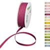 Halbach Seidenbänder Nastro decorativo con bordi in lino, larghezza 7 mm, lunghezza 30 m, nastro regalo per decorare fai da te, nastro decorativo fai da te, colore: viola/lino