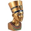 DRW Figura Busto Nefertiti Regina Egiziana Dorato in Resina Dipinto a Mano 12x17x25 cm