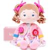 LeyaDoll bambola di peluche 40 cm, giocattolo sensoriale e educativo ispirato al metodo Montessori, morbida compagna per neonati 0-3 anni, idea regalo di compleanno per bambina-Busy Cupcake-Girl