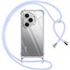 Pnakqil Cover per Honor 400 Pro 5G con Cordino, Trasparente Custodia con Laccio Tracolla Cellulare Girocollo Collana Protettiva per Honor 400 Pro 5G 6.7, Viola