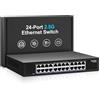 NICGIGA Switch Ethernet 2.5Gb a 24 Porte Non Gestito, NICGIGA Switch di Rete 2.5G a 24 Porte, Plug & Play, Installazione da Scrivania o su Rack da 19 Pollici, Design in Metallo Senza Ventola.