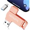 MUXXUE Chiavetta USB 128GB per Phone MUXXUE Memoria Esterna per Phone 1Pad Android PC con connettori iOS Type A USB-C e USB 3.0 Pen Drive senza APP, espansione per foto, documenti e video