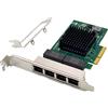 ULANSeN Adattatore server Gigabit Ethernet PCIe Quad-Port con chipset NetXtreme® BCM5719 PCI Express 1000M Scheda di rete LAN per Windows Server Linux Ubuntu VMware (BCM5719-4P)