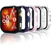 Bigqin 5 Pezzi Custodia Protettiva Compatibile con Huawei Watch Fit 4 Pro, Custodia Rigida per PC con Proteggi Schermo, Custodia HD con Vetro Temperato - Trasparente-Nero-Rosa-Argento-Blu.