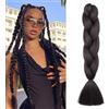 Benehair Extension Per Treccine Africane 60 cm Treccia Capelli Extension Colorate Jumbo Treccia Finta Capelli Fibra Sintetica Extensions per Treccine Nero