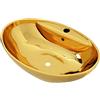 vidaXL Lavabo con Troppo Pieno Lavandino Lavabo da Posare Montare Bagno Interno Bagno Bagno Bagno Cabina WC Casa 58,5x39x21 cm Ceramica
