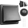WeCooper Griglia di Ventilazione Esterna Nera 125 mm (5") con Cappuccio - Acciaio Inox 304, Presa d'Aria per Ventilatore Estrattore, con Coperchio Rimovibile e Rete Antiuccelli