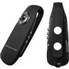 CAMMHD 1080P 64GB Body Cam Full HD Portatile Bodycam con Registrazione One-Touch, Rilevamento del Movimento, 3-7 Ore di Registrazione, Supporto alla Connessione OTG (Supporto Massimo fino a 512GB)