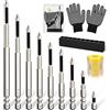 Suitedget 9 Pezzi High Magnetic Screwdriver Drill Bit Set Inserti per Avvitatore Professionali K5 Punte Avvitatore Magnetiche PH2 con Anello Magnetico per Trapani Elettrici e Avvitatori a Percussione (25-150 mm