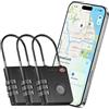 KeySmart SmartLock Lucchetto da Viaggio con Tracciamento-Approvato TSA,Compatibile con Apple Find My,Localizzatore GPS Bluetooth,Batteria Sostituibile Non Ricaricabile(Confezione da 3)