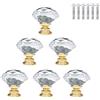 BOZONLI 6 Pezzi Pomelli per Mobili, Pomelli Manopole di Cristallo 30mm con Vite Manopole a Forma Diamanti Trasparente Maniglia per Porte Armadietti Cassetti e Guardaroba Accessori Mobili